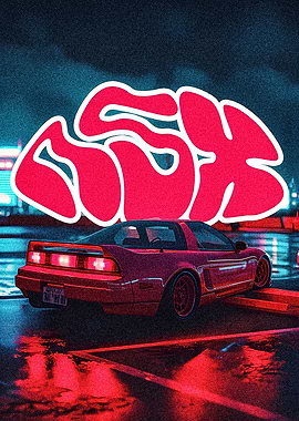 Red Sports Car Night