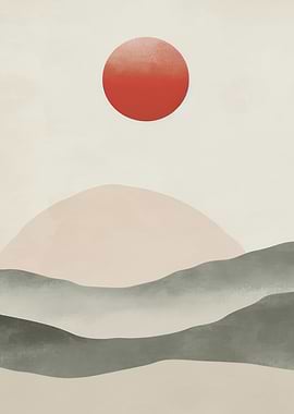 Minimalist Sunset Landscape