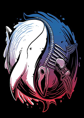 Whale Yin Yang Skeleton