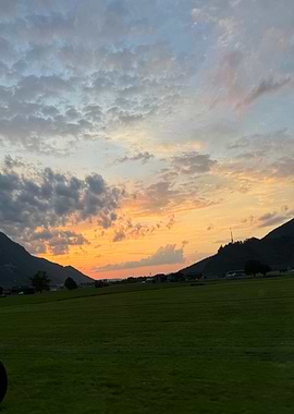 Sunset Over Mountains