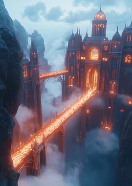 Glowing Bridge to the Sky