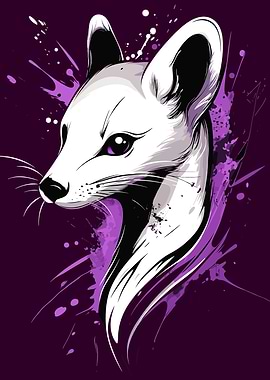 Ermine with Purple Splashes
