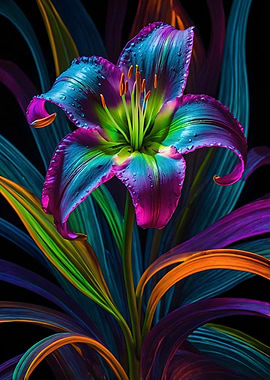 Neon Lily Flower