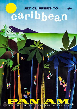 Pan Am Caribbean Travel Poster