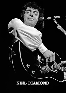 Neil Diamond Guitar Poster