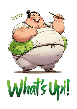 Smiling Cartoon Wasabi Sumo Wrestler