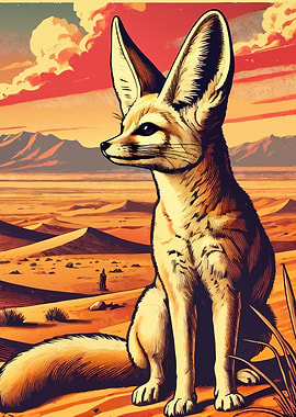 Fennec Fox in Desert