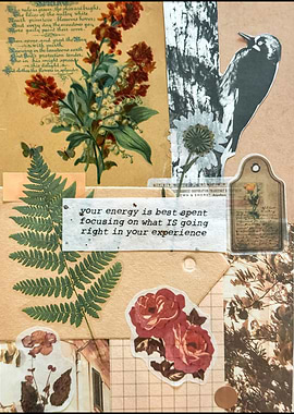 Vintage Collage with Floral Motifs For Scrapbook Lovers