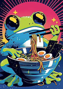 Frog Eating Ramen