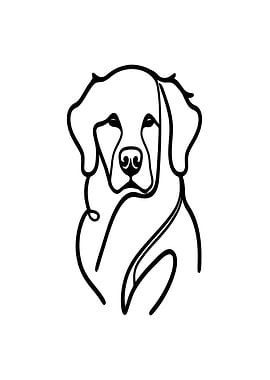 Golden Retriever Line Art