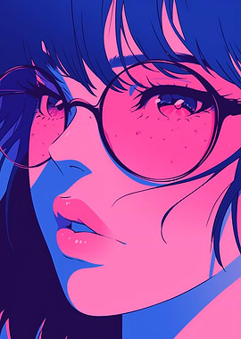 Anime Girl with Glasses