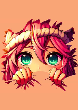 Anime Girl Peeking