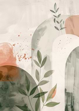 Abstract Green & Orange Art