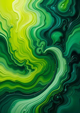 Abstract Green Swirls
