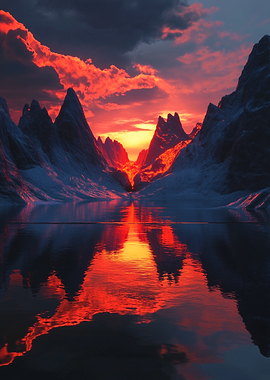 Fiery Mountain Sunset