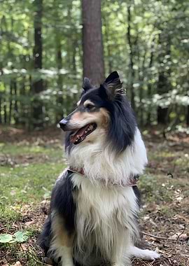 Collie in the Woods