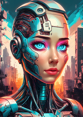 Cyberpunk Female Robot