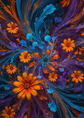 Abstract Floral Swirl