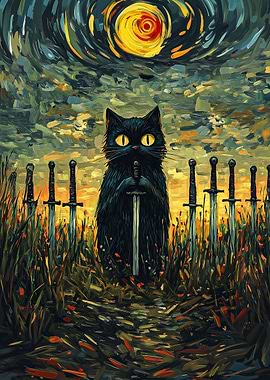 Black Cat with Sword