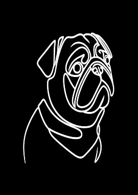 Pug Line Art