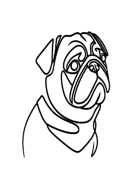 Pug Line Art