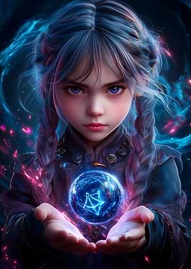 Anime Girl with Magic Orb