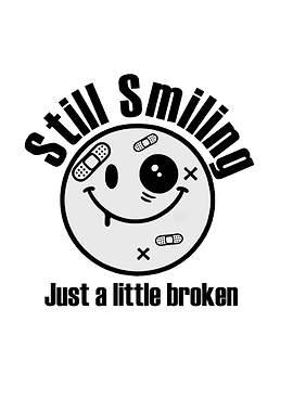 Beat up Smiling Face Illustration