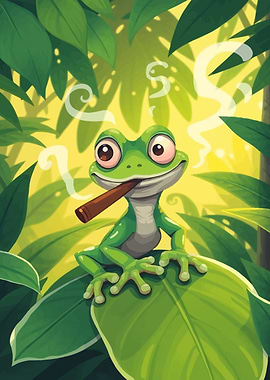 Chill Gecko with Cigar