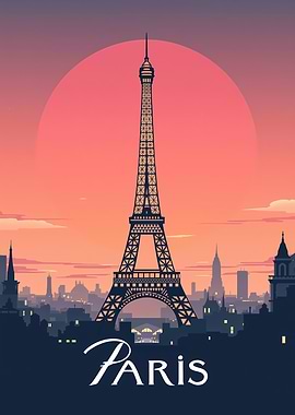 Eiffel Tower Paris Skyline