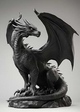 Black Dragon Statue