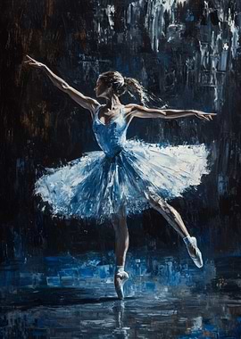 Ballet Dancer in Blue | Ballet wall art
