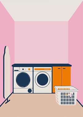 Pastel Laundry Room: Everyday Minimalism