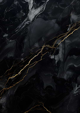 Golden Veins on Black Marble