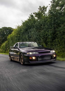 Purple Nissan Skyline R33