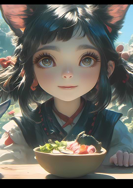 Anime Girl with Cat Ears