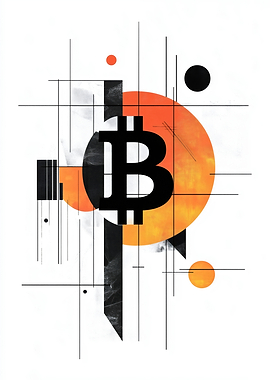 BTC Symbol Abstract Art