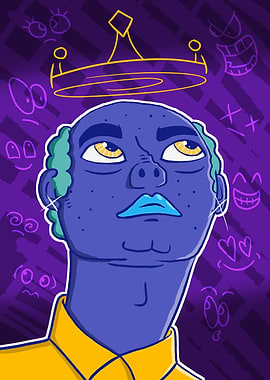 Blue King with Crown