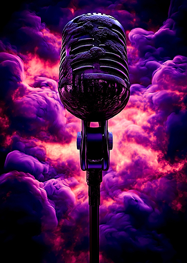 Vintage Microphone in Smoke