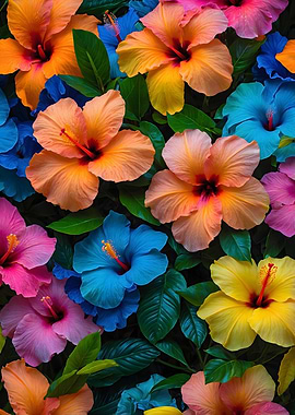 Colorful Hibiscus Flowers