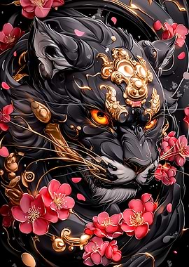 Black Panther with Gold Accents