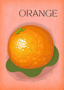 Vintage Orange Fruit Art Deco