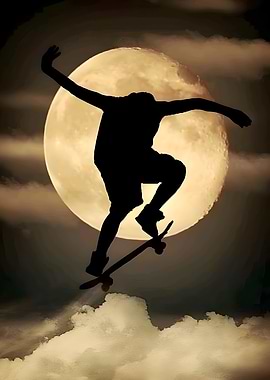 Skateboarder Silhouette, wallpaper skateboarding