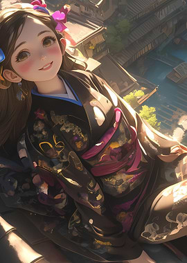 Anime Girl in Kimono