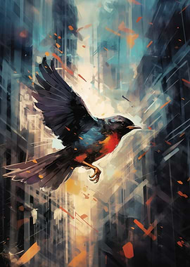 Bird in Cityscape