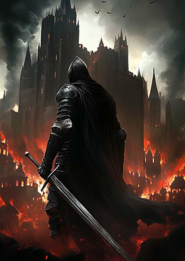 Dark Knight in Burning City