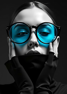 Woman in Blue Sunglasses