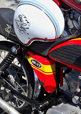 Vintage Zuendapp XF-17 Motorcycle with Helmet