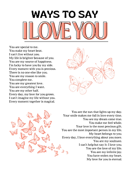 Ways to Say I Love You