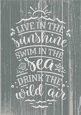 Live in the Sunshine Wall Art Beach Sign
