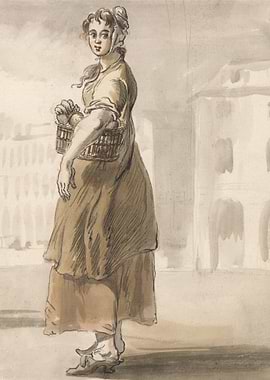 Woman with Basket of Eggs